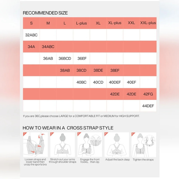 Adjustable High Impact Sports Bra with Zipper - Black - Picture 4 of 8